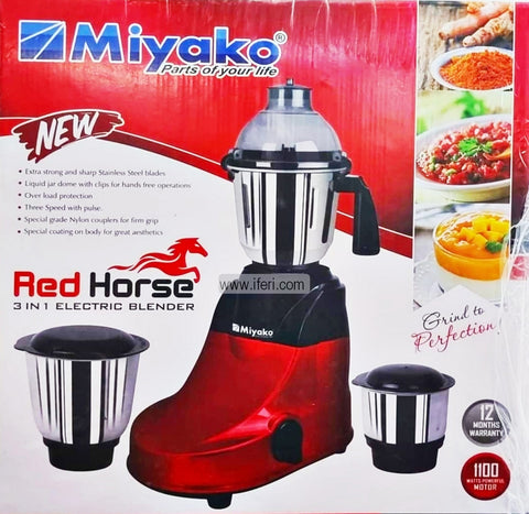 Miyako 1100W Red Horse 3 in 1 Electric Blender