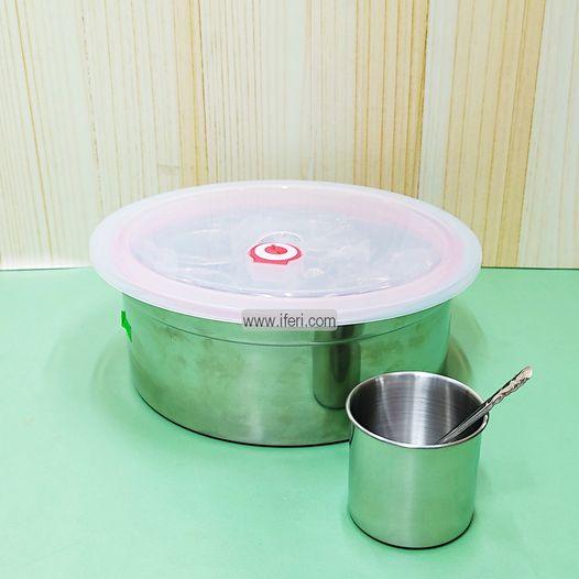 10 Inch Stainless Steel Masala Box For Spice with 7 Spice Jar TG4588