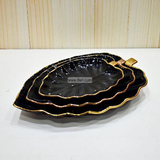 3 Pcs Leaf Shaped Ceramic Serving Plate RY0384