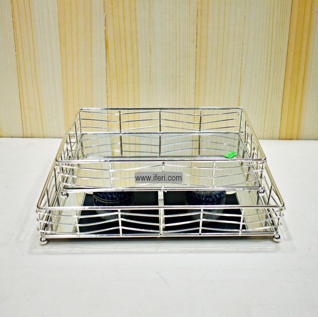 2 Pcs Exclusive Metal & Glass Serving Tray RY0313