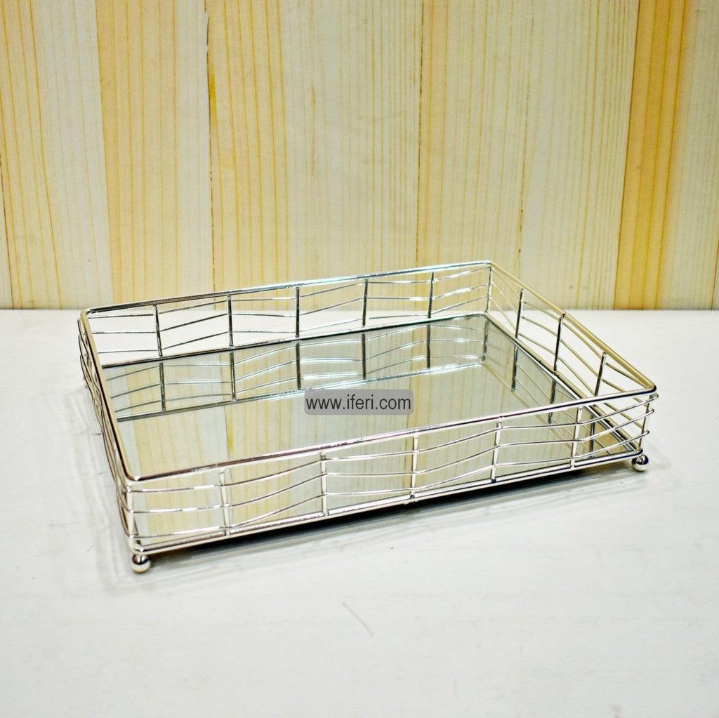 13.5 Inch Exclusive Metal & Glass Serving Tray RY0315