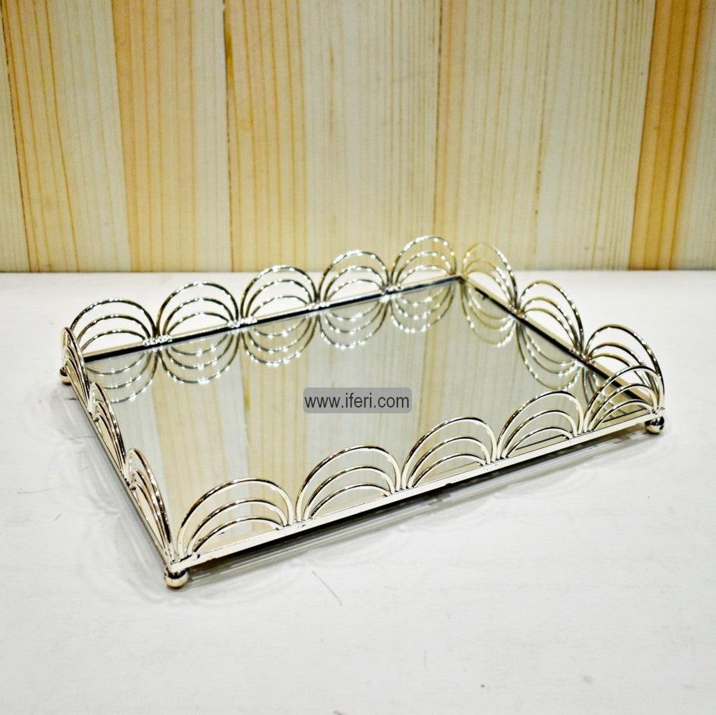 13.5 Inch Exclusive Metal & Glass Serving Tray RY0326