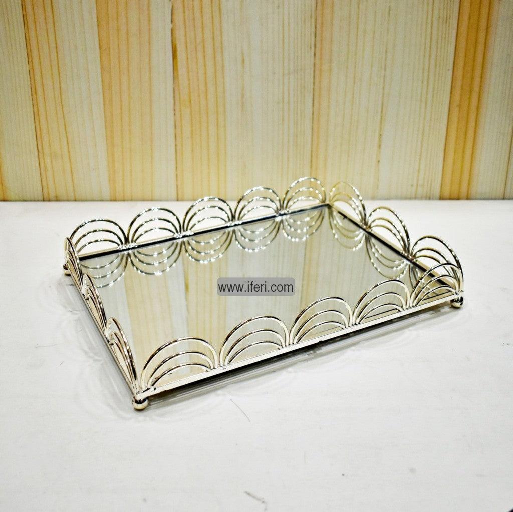 11.5 Inch Exclusive Metal & Glass Serving Tray RY0325