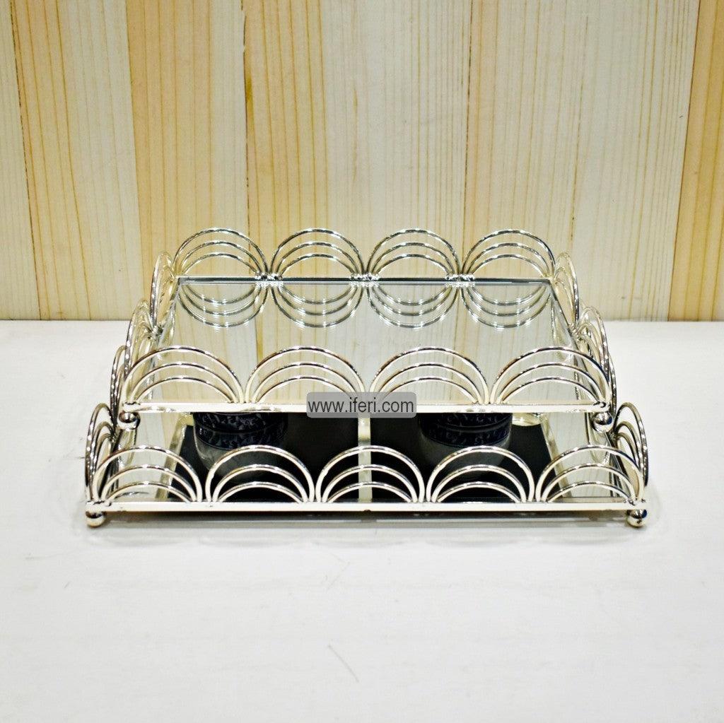 2 Pcs Exclusive Metal & Glass Serving Tray RY0327