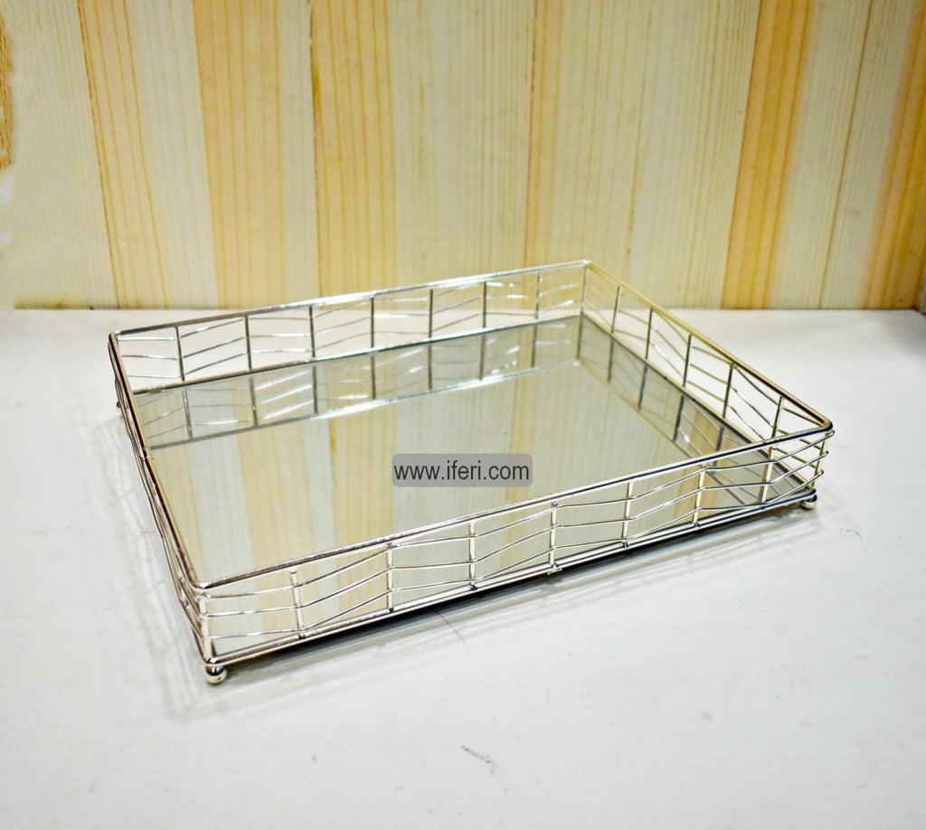 11.5 Inch Exclusive Metal & Glass Serving Tray RY0328