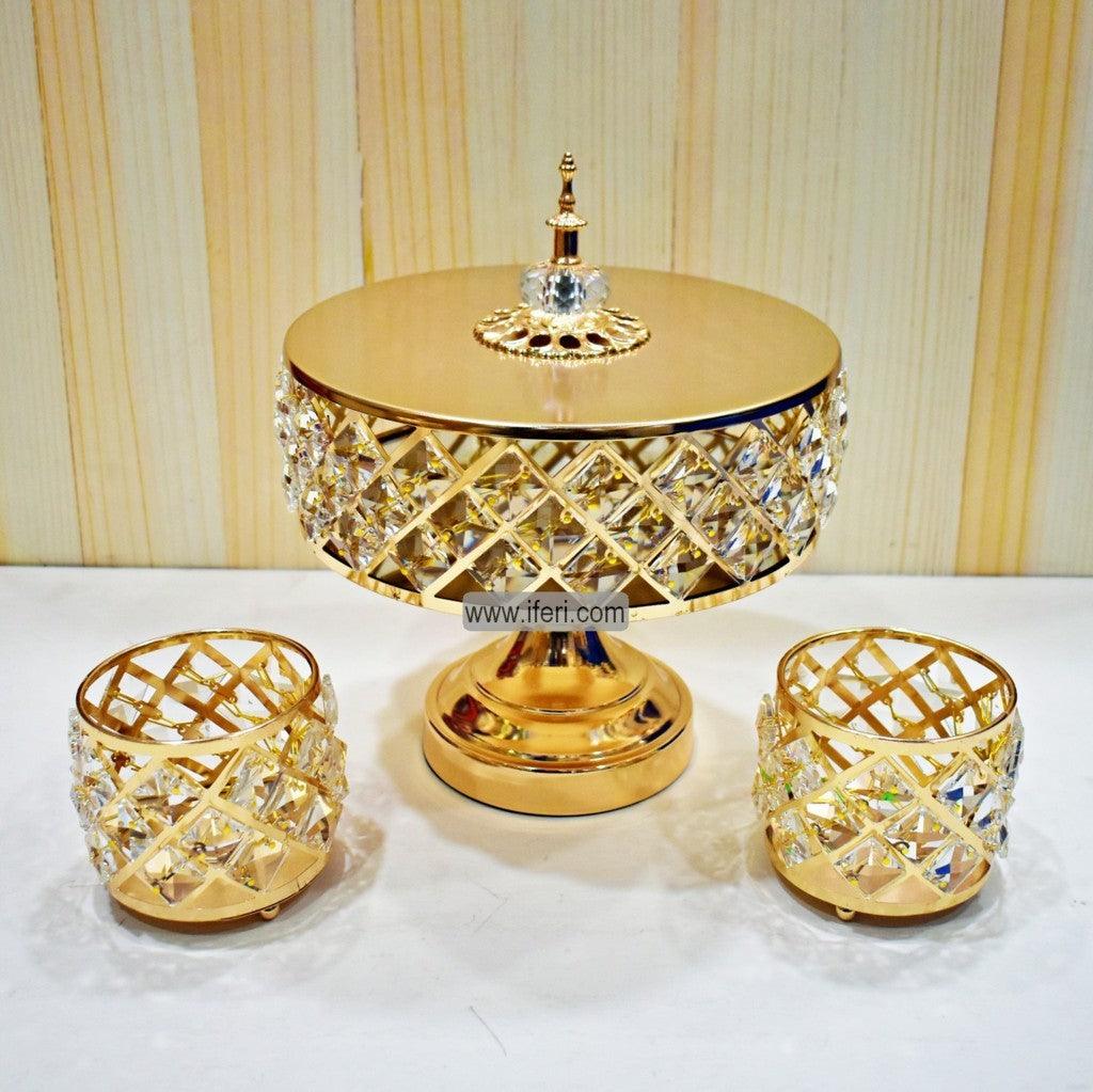 3 Pcs Exclusive Metal & Glass Candy / Appetizer Serving Stand RY0332