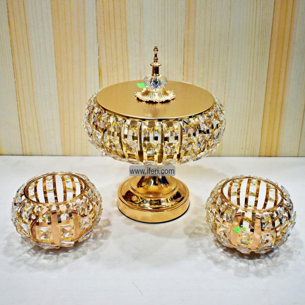 3 Pcs Exclusive Metal & Glass Candy / Appetizer Serving Stand RY0333