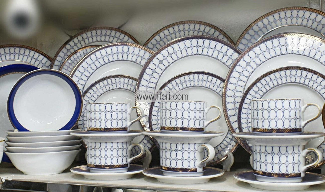 LooMar Luxe Dinner Set - 32 Pièces - 8 Personnes - Porcelaine - Service d' Assiettes 