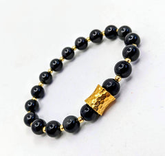 18K Gold and Obsidian beaded Bracelet by Faer & Haas