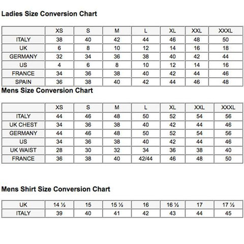 Mens Suit Size Chart Conversions
