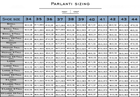 Parlanti Size Chart