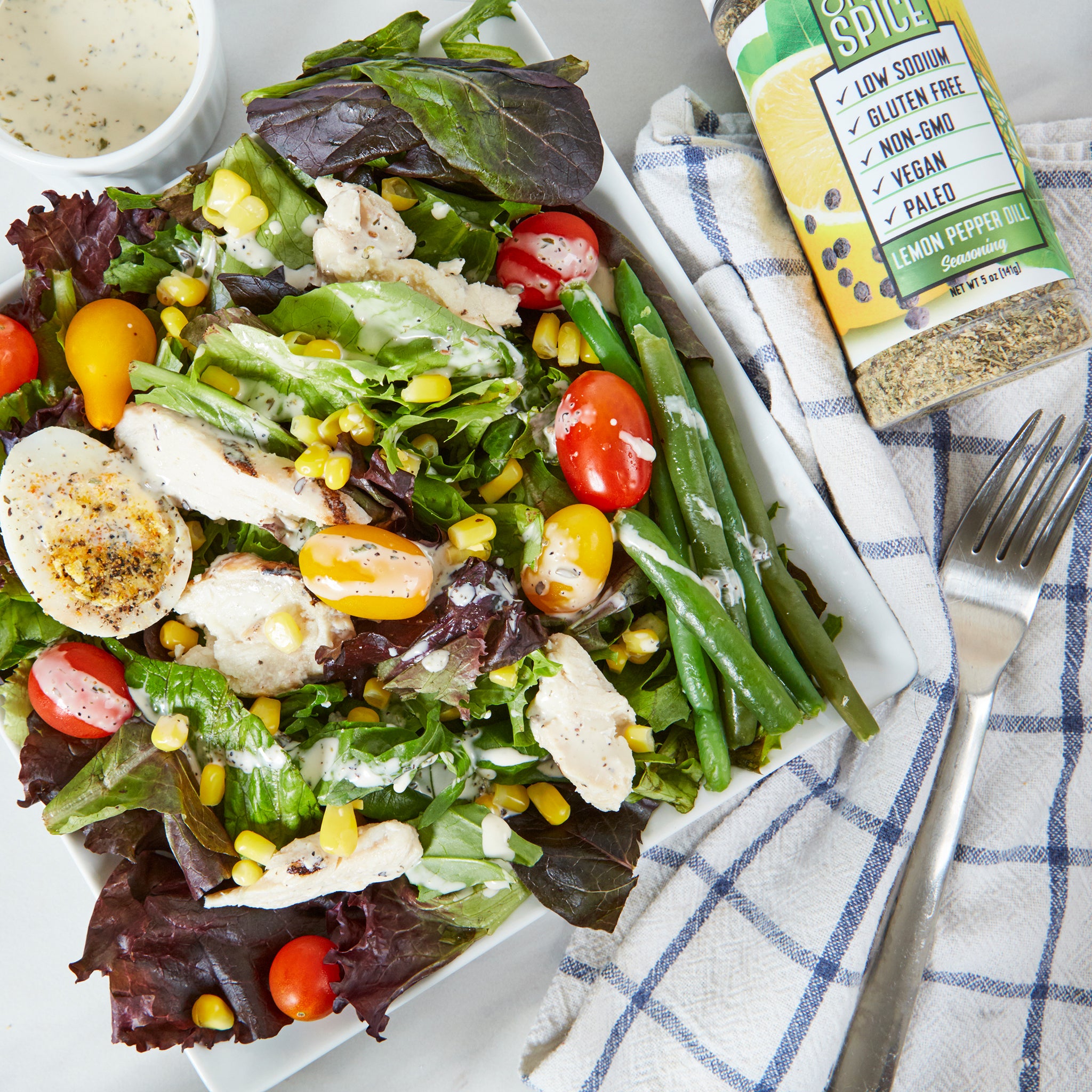 Lemon Pepper Dill Healthier Salad Dressing Oh My Spice