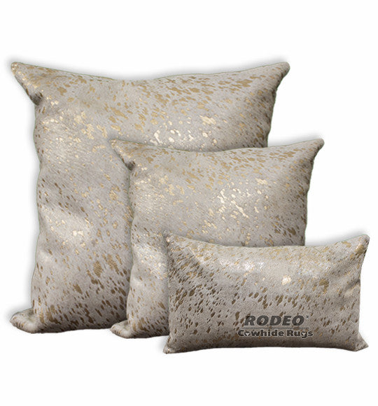 Gold Acid Wash Cowhide Pillow Case 3 Piece Value Set Rodeo