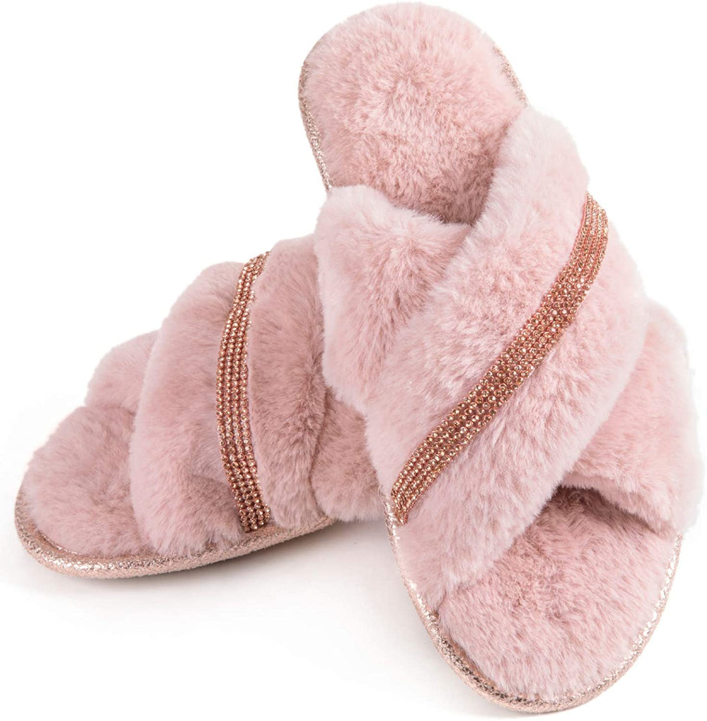 memory foam open toe slippers