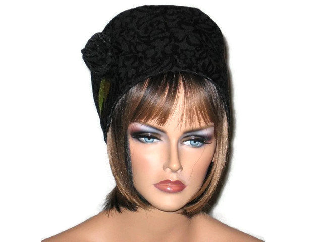 Handmade Black Lined Cloche Hat Jacquard – Couture Service