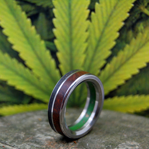 Wedding Ring Inlaid with Marijuana