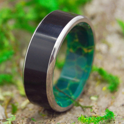 Reunited Stone Wedding Ring with Onyx Stone and Jade