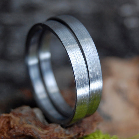 Titanium Wedding Ring Set