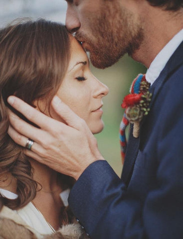 Gorgeous Wedding Couple with Two Kings Unite Weddding Ring by Minter + Richter Designs