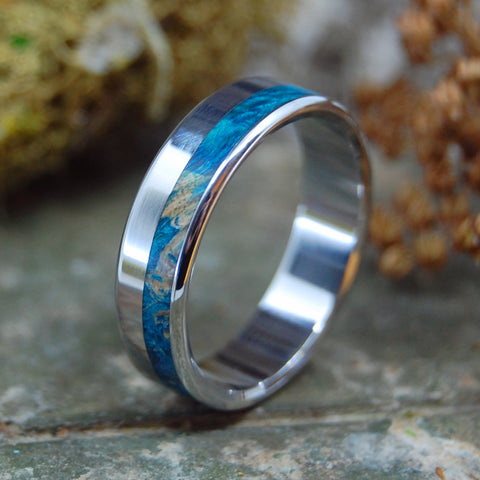 Inox Steel Blue Box Elder Wedding Ring