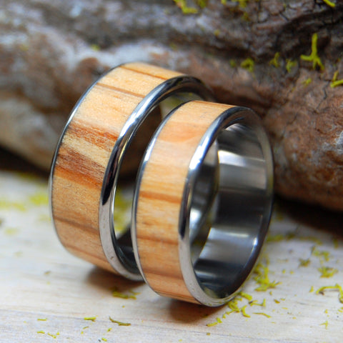 Wedding Rings made with USS Constitution Wood