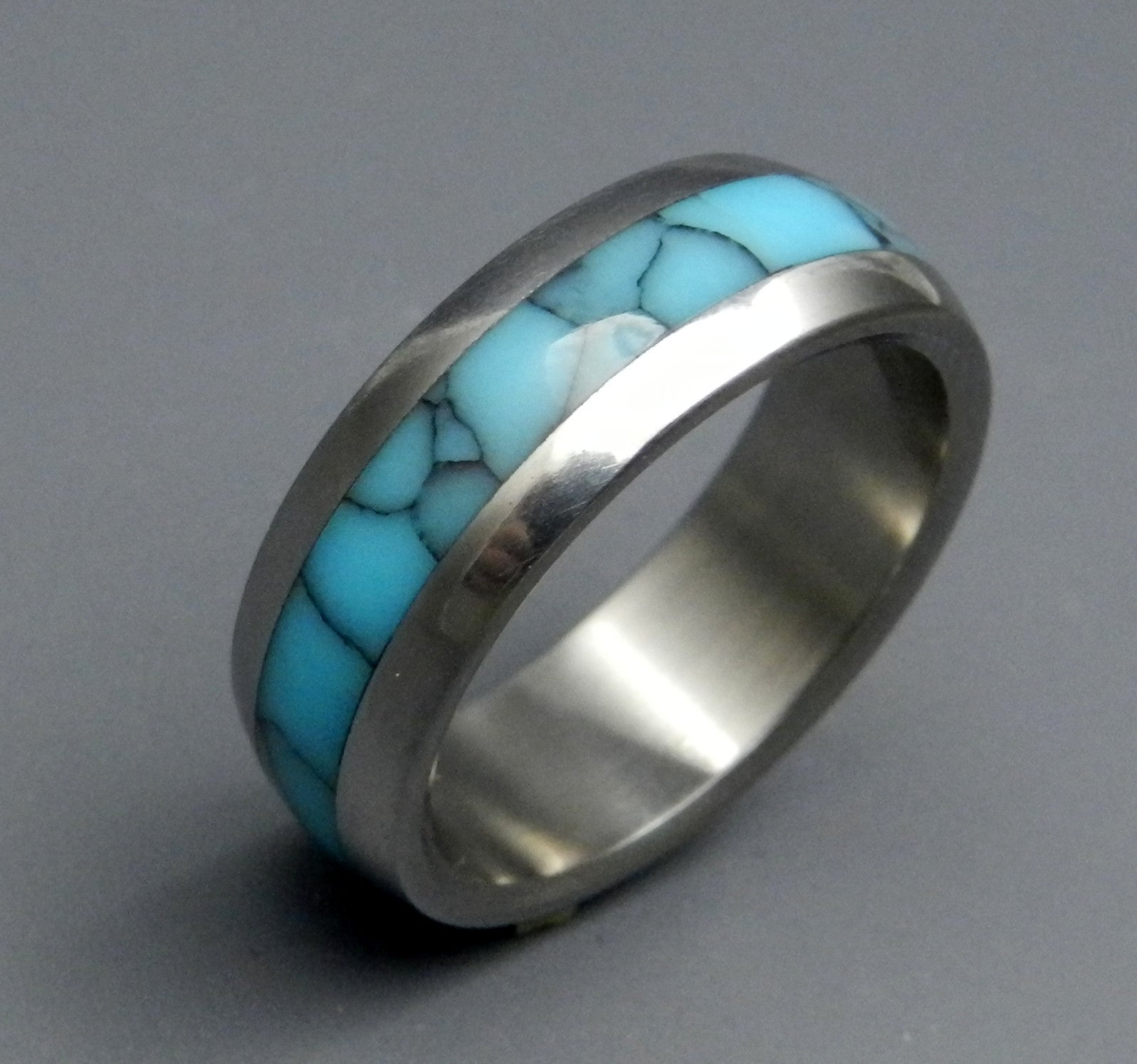 ATLANTIS Turquoise  Stone Titanium Unique  Wedding  