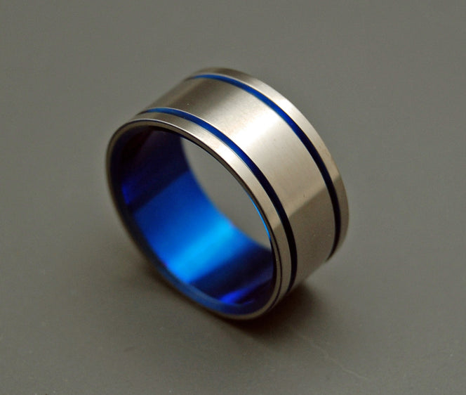 GOD LOVES LAKE SUPERIOR | Blue Maple, Lake Superior Beach Sand and Ground  Caribou Antler - Titanium Wedding Rings