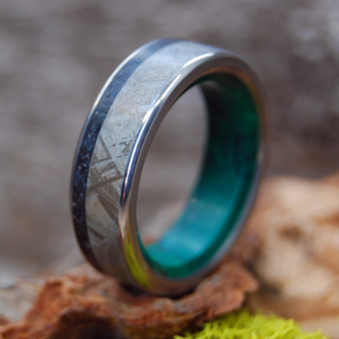 JUST A THING OF BEAUTY | Black Icelandic Lava & Meteorite Titanium Wed