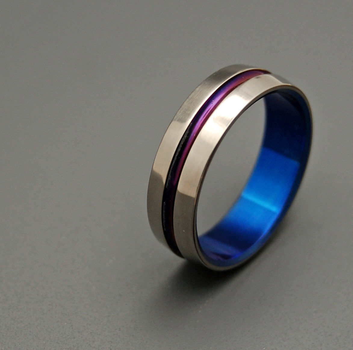 Purple and Blue Signature Ring Hand Anodized Titanium