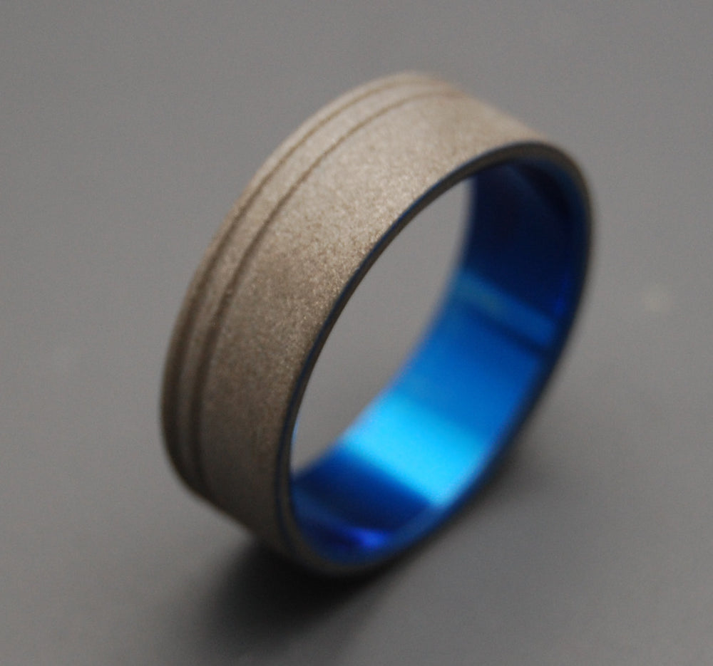 Minter + Richter | TO THE FUTURE BLUE | Sandblasted Titanium Rings ...
