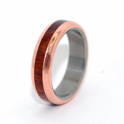 COPPER WOOD TRIUMPH | Snake Wood & Copper Titanium Unique Wedding Rings ...