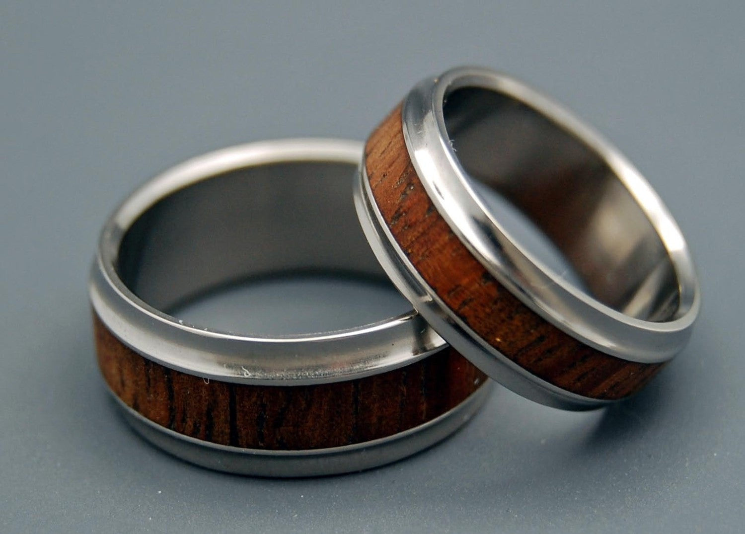 MAU LOA Hawaiian Koa Wood & Titanium Wedding Rings