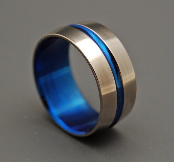 BLUE SIGNATURE RING | Blue Anodized Titanium Wedding Rings, Men's Rings ...