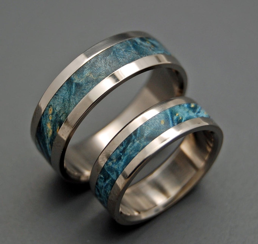 Starry Starry Night - Handcrafted Wooden Wedding Ring Pairs