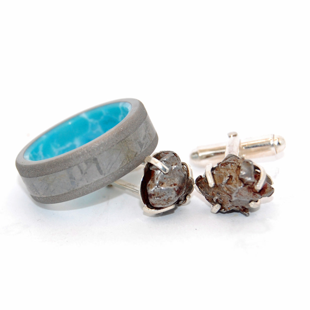 FROM THE HEAVENS Dominican Larimar Stone & Meteorite