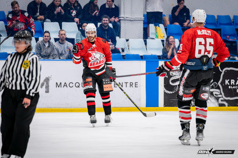 Sydney Bears' forward Jake Pappalardo celebrates scoring against the Adelaide Adrenaline