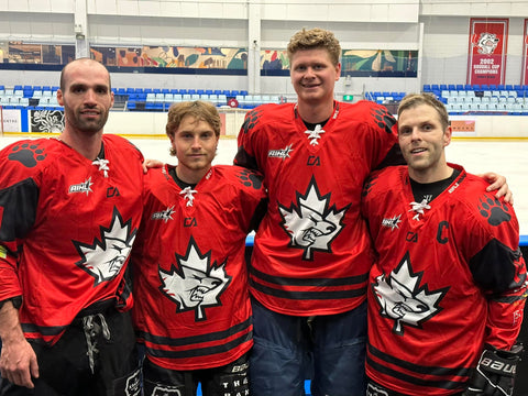 Picture of Sydney Bears players wearing special Canada Day Jerseys