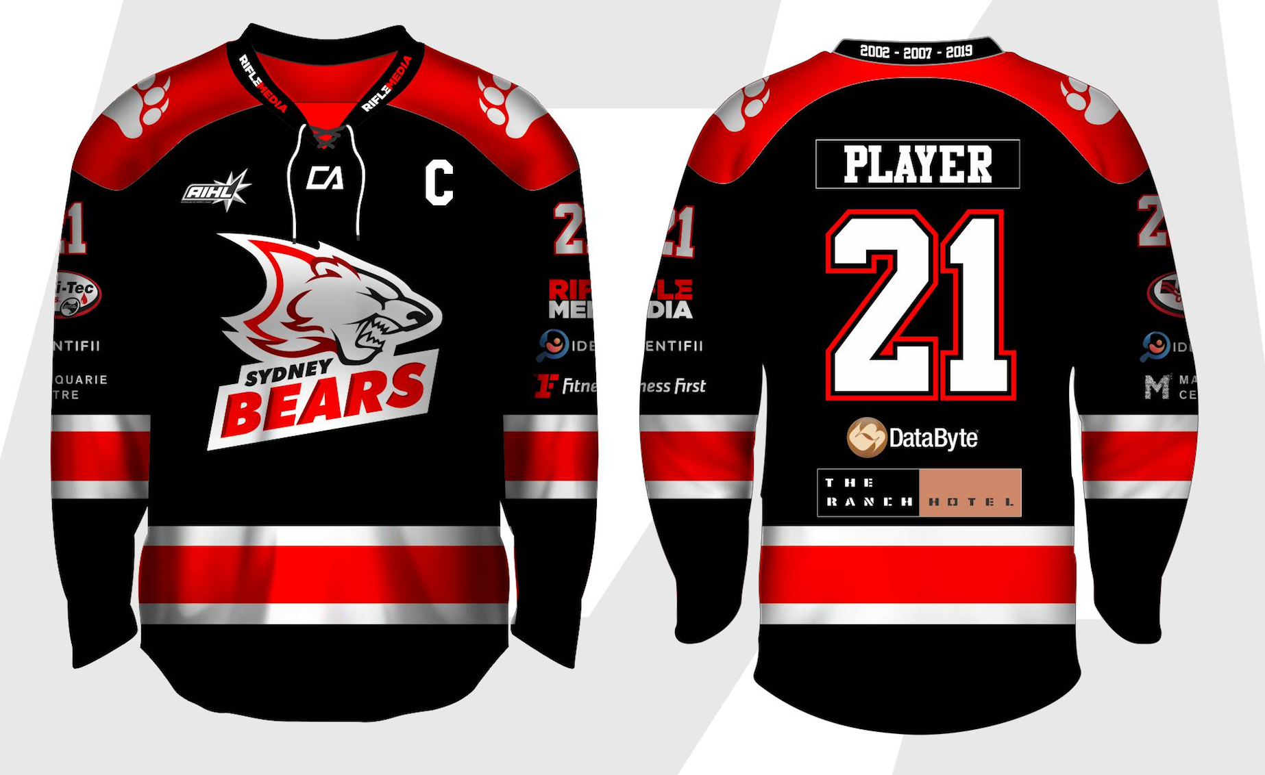 Kids 2020 Bears Jersey - Black (custom 