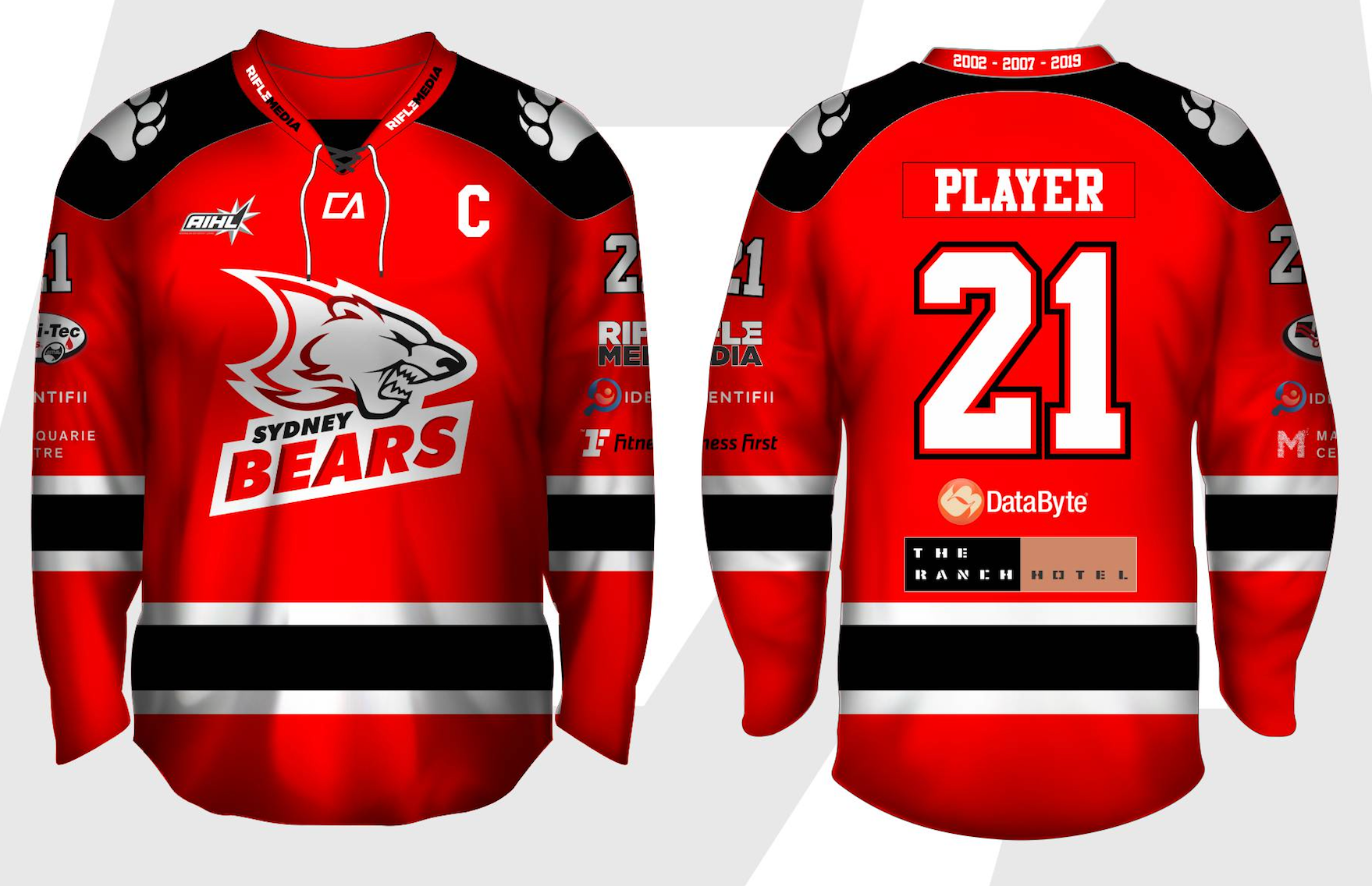 Kids 2020 Bears Jersey - Red (custom 