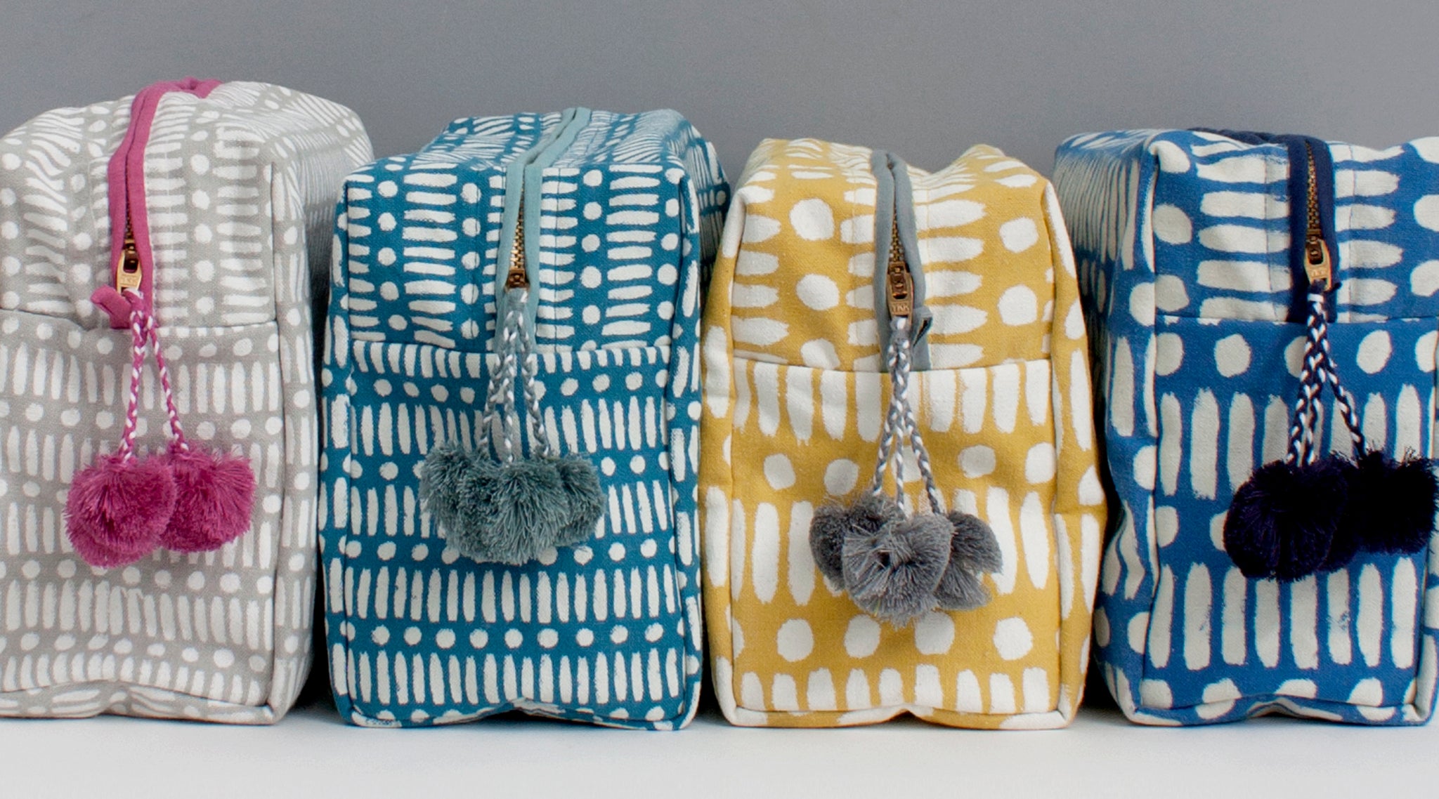 Bohemia Block Printed Washbags