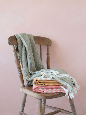 Hammam towels on a wooden chair