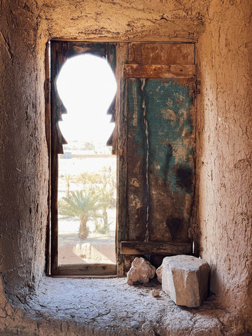 Window in Atlas Mountain dwelling, Morocco