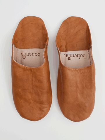 Moroccan Leather Babouche Slippers | Bohemia Design
