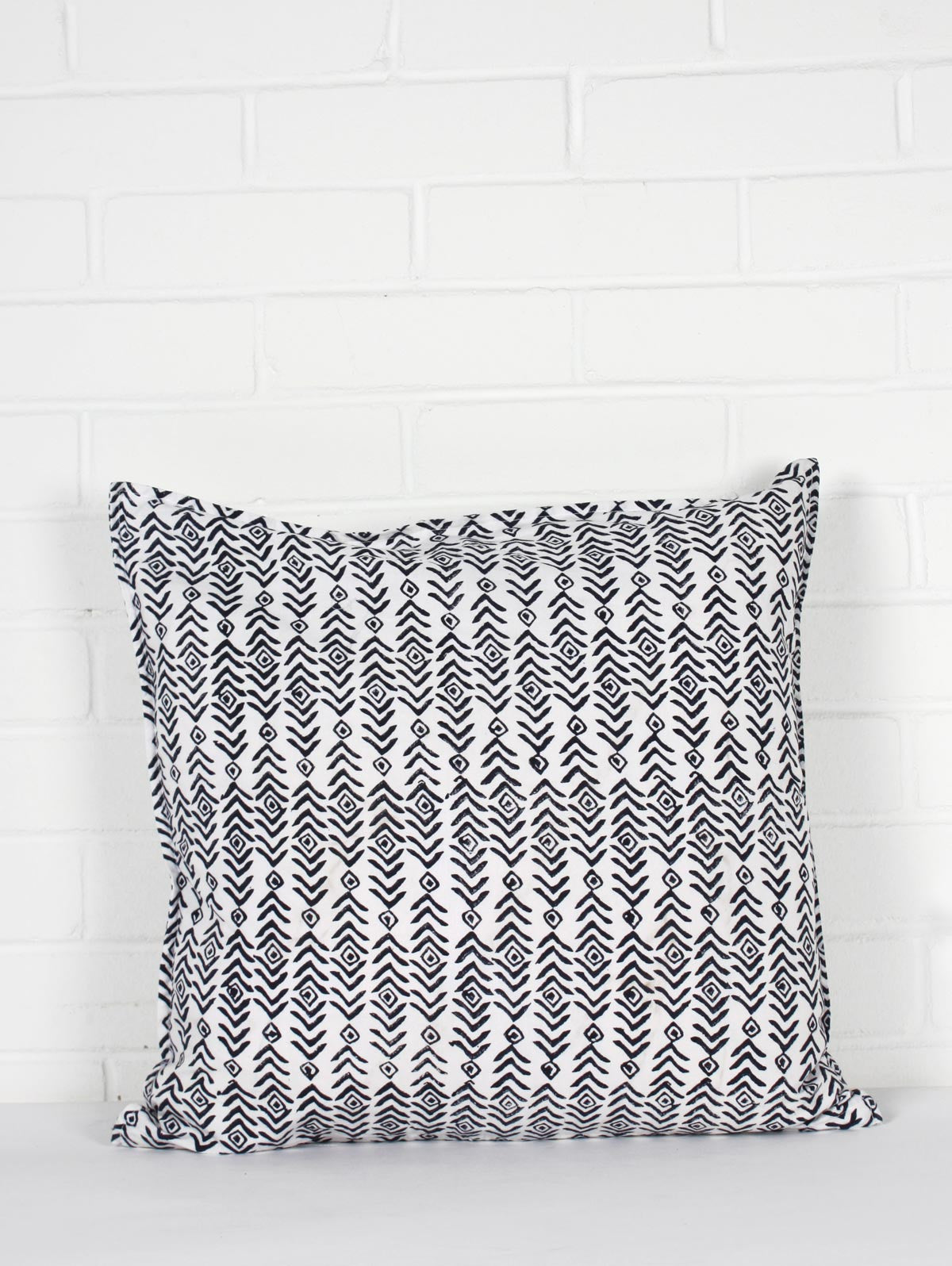 Block Print Aztec Cushion Covers in Grey | Bohemia Design