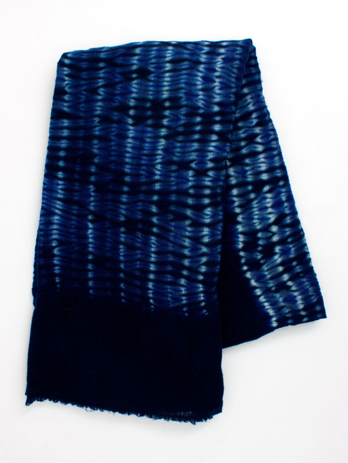 Blue Bohemian Shibori Merino Wool Tie Dye Scarf | Bohemia Design