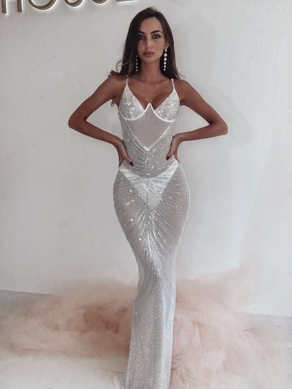 Champagne Prom Dresses, Nude Prom Gowns UK Online | MillyBridal