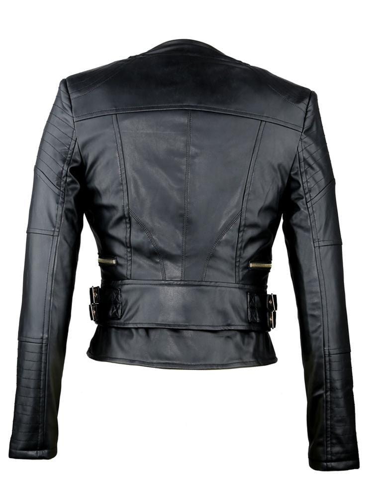 DITA BLACK VEGAN LEATHER TAILORED JACKET – HOUSE OF MAGUIE