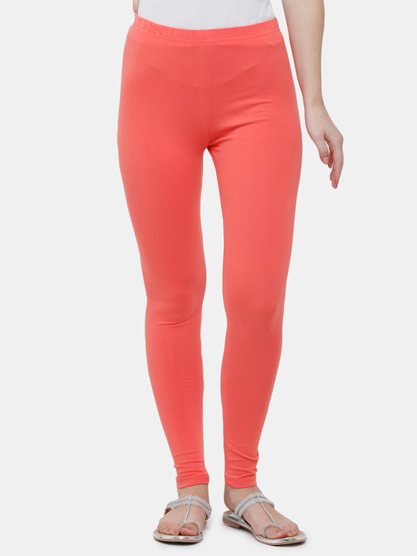 Ankle Length Coral Leggings_Womes & Girls_ soft cotton and comfort
