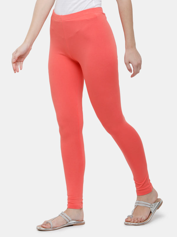 Prisma Full Length Peach Coral - Xxl, Ankle Length Leggings for