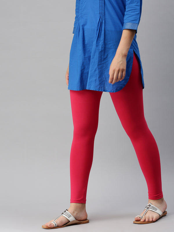 Women Ankle Length Leggings Coral – De Moza